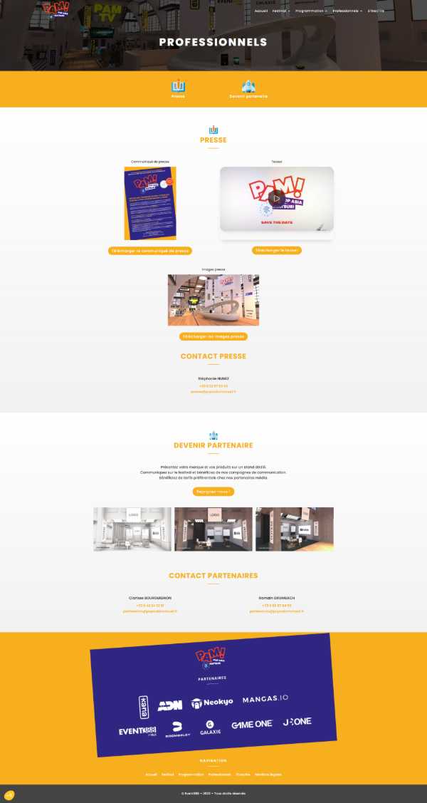 Page professionnelsdu site Pop Asia Matsuri